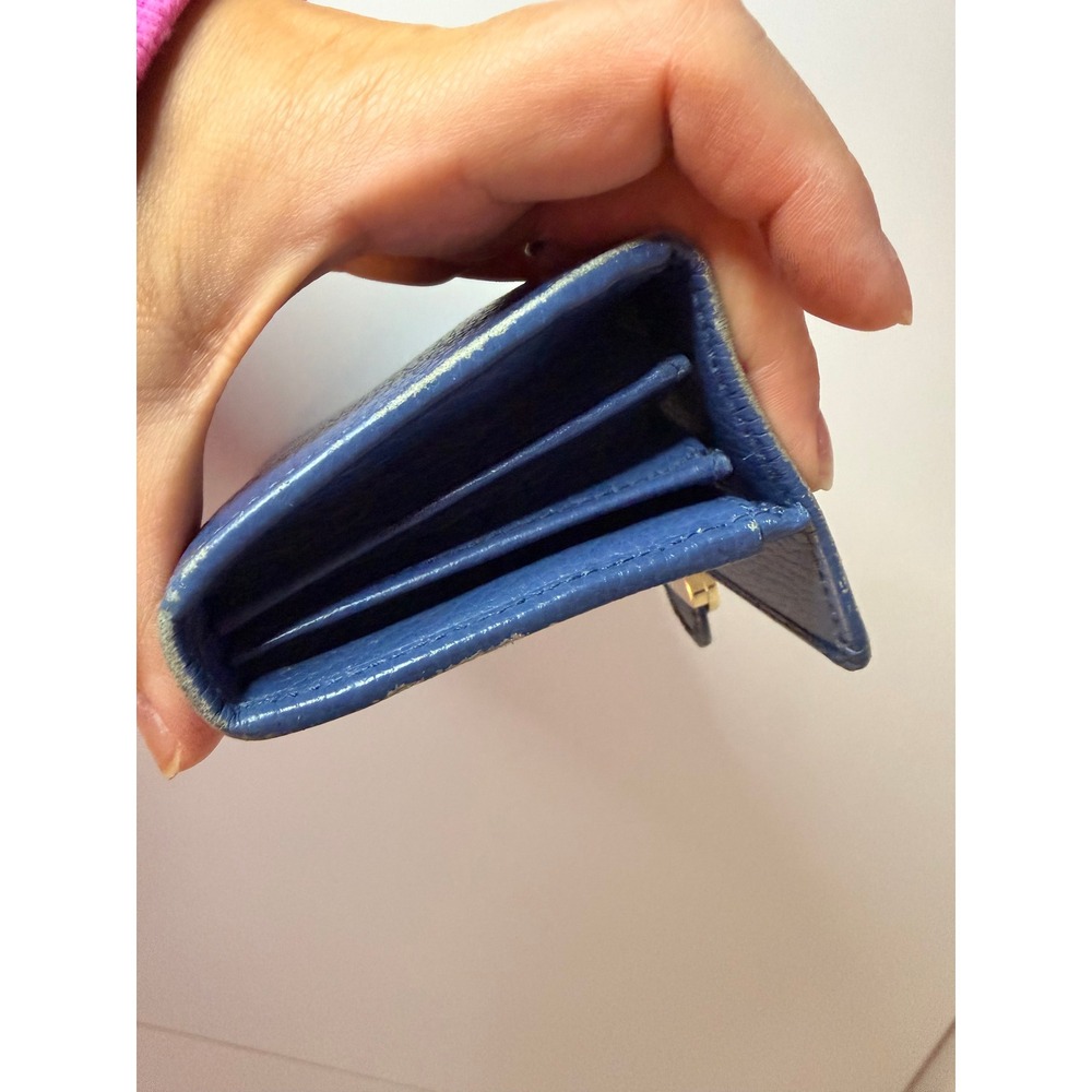Gucci Interlocking G Continental Wallet Blue Pebbled Calfskin Gold Hardware - Picture 9 of 14